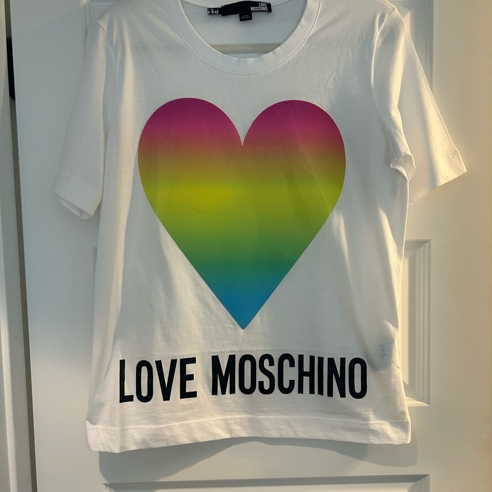 Moschino Multicolor Heart T-Shirt - White